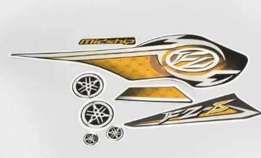 Sticker Set  for FZS T5 [Black Tank-Golden]-YAMAHA
