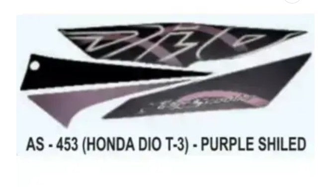 Graphics Sticker Set for Honda Dio | Type 3 | Purple Sticker | Both Sides-HONDA