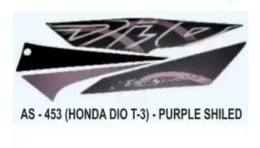 Graphics Sticker Set for Honda Dio | Type 3 | Purple Sticker | Both Sides-HONDA
