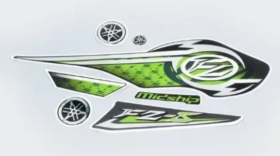 Sticker Set for  FZS T5 [Black Tank-Green]-YAMAHA
