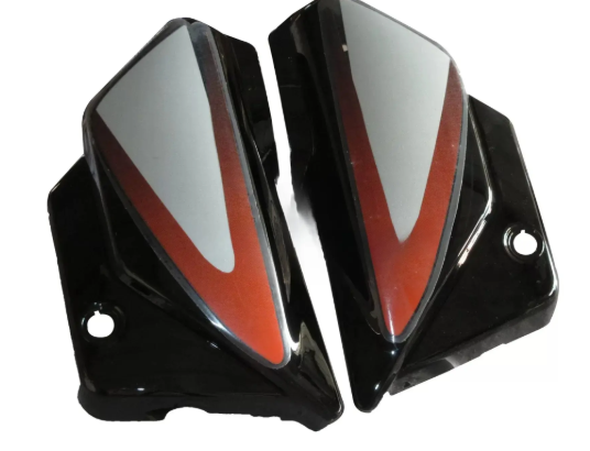Side Panel/cover for hero Splendor Plus (Black orange Stk)-GENUINE