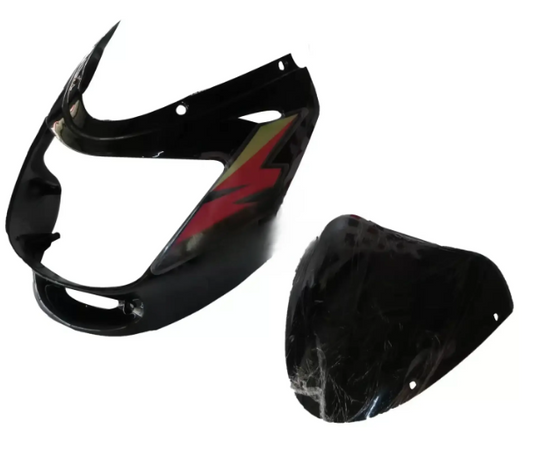 Head Light Visor/mask for bajaj Caliber 115 Black (red Stk)-BAJAJ