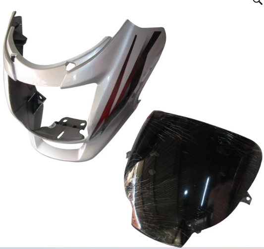 Head Light Visor/mask for hero Super Splendor Latest (type 2) (Silver)-HERO