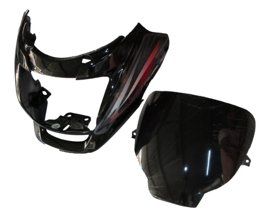 Head Light Visor/mask for hero Super Splendor Latest (type 2) Black (red Stk)-HERO
