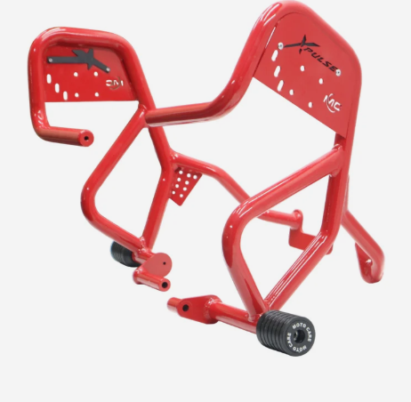 Crash Guard With Dual Sliders For Hero Xpulse 210 (Red)-HERO