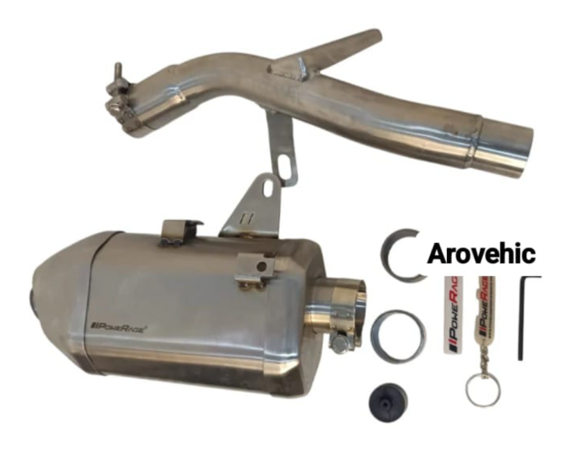 Brushed Steel Finish Exhaust for Guerilla 450-ROYAL ENFIELD