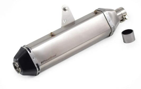 Brushed Steel Finish (Black) Powergage Perfomance Slip On Exhaust for Himalyan Himalayan 411-ROYAL ENFIELD