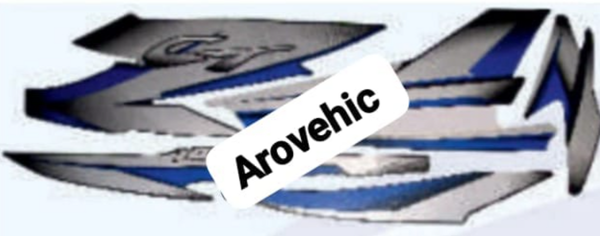 Graphics Sticker Set for Bajaj CT 100 ( Black Vehicle | Blue Sticker | Both Sides)-OES
