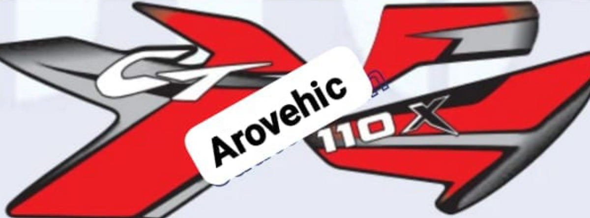 Graphics Sticker Set for Bajaj CT 110X ( Black Vehicle  Red Sticker  Both Sides-OES