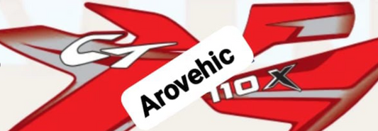 Graphics Sticker Set for Bajaj CT 110X  Red Vehicle Red Sticker  Both Sides-OES