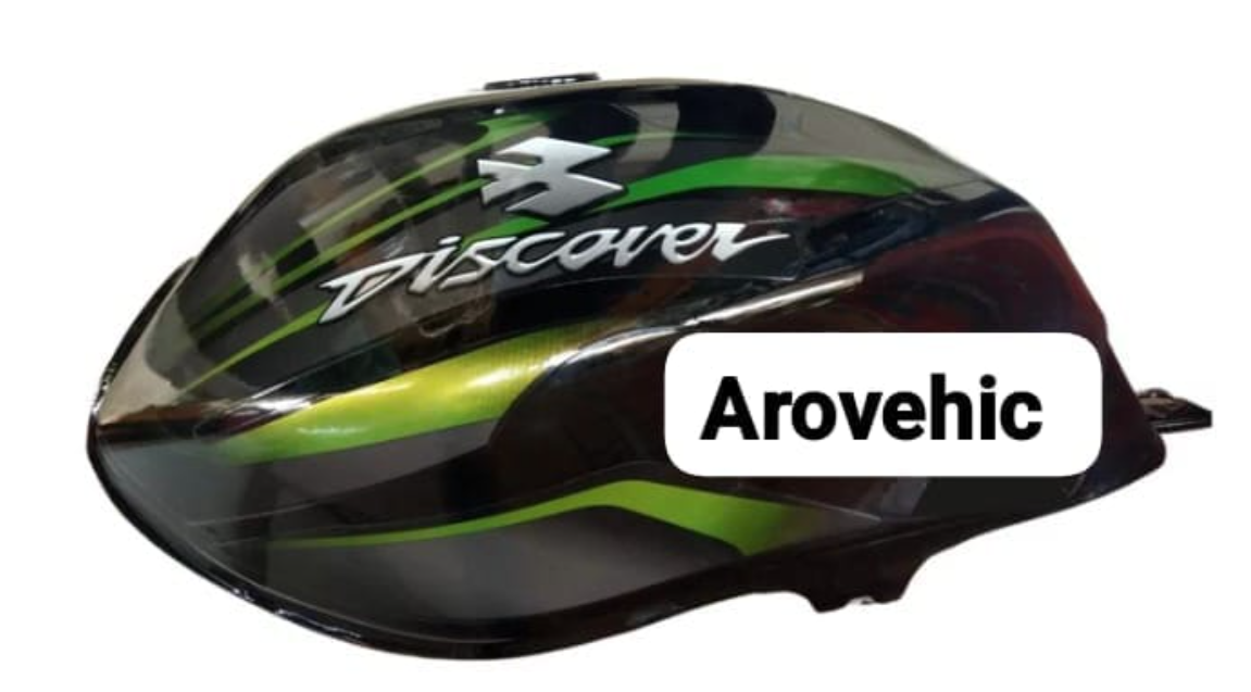 Petrol Tank for Bajaj Discover  125 New Model (Black/Green 3D)-ENSONS
