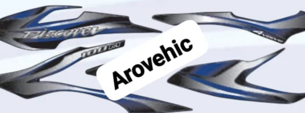 Graphics Sticker Set for Bajaj Discover 100M (Black Vehicle  Blue Sticker| Both Sides)-OES