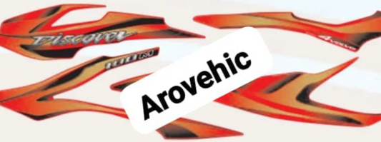 Graphics Sticker Set for Bajaj Discover 100M (Red Vehicle  Both Sides)-OES