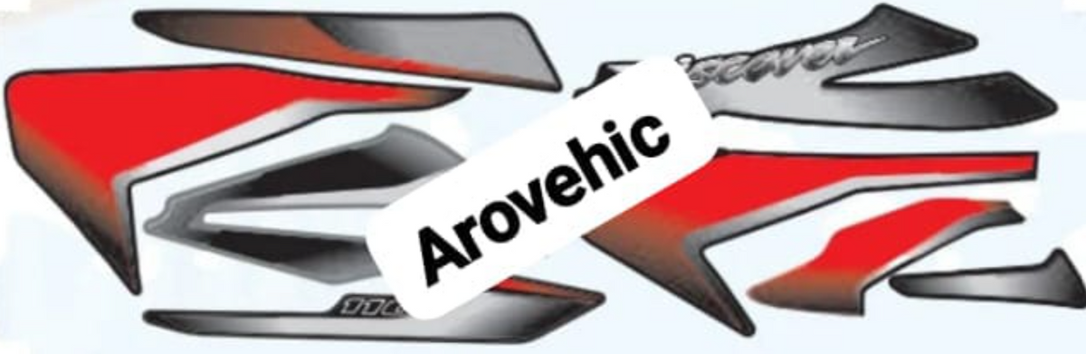 Graphics Sticker Set for Bajaj Discover 110 (Black Vehicle  Red Sticker  Both Sides)_OES