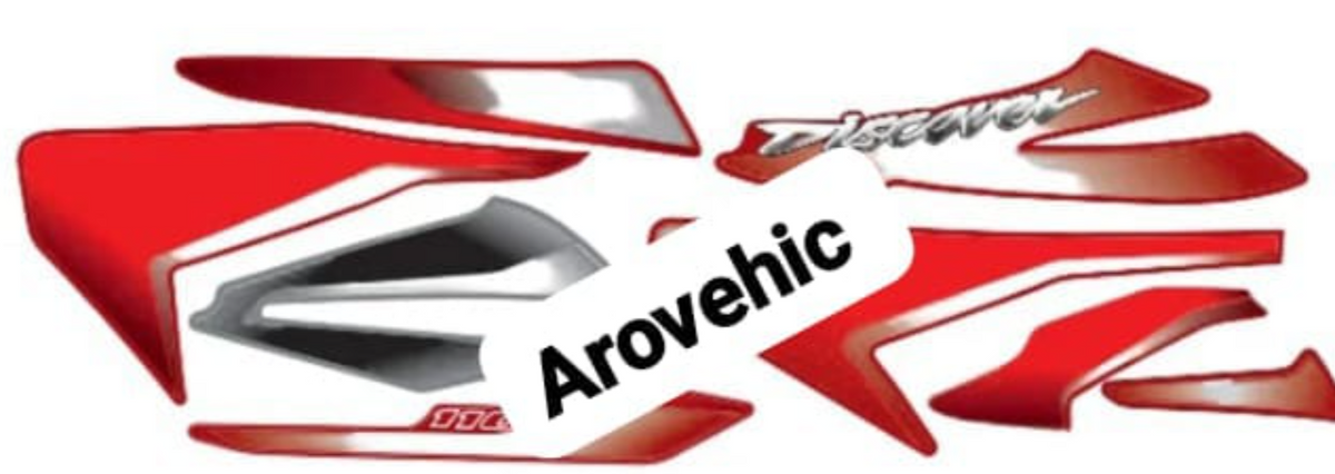 Graphics Sticker Set for Bajaj Discover 110 ( Red Vehicle  Red Sticker  Both Sides)_OES