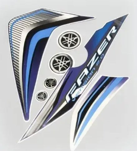 Sticker Set  for Fazer T7 [White Tank-Blue]-YAMAHA