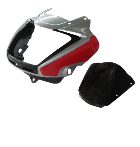 Head Light Visor/mask for hero Splendor I-smart (Silver sport Red Bike)-HERO