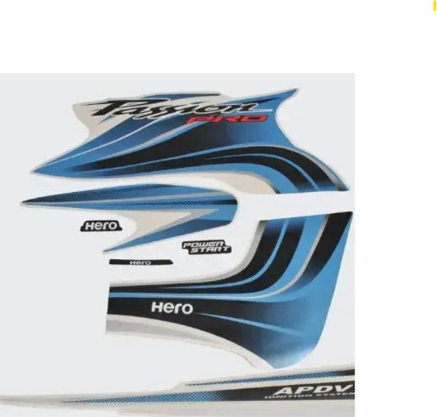 Sticker Set for Hero Passion Pro [Black Tank-Blue]-HERO