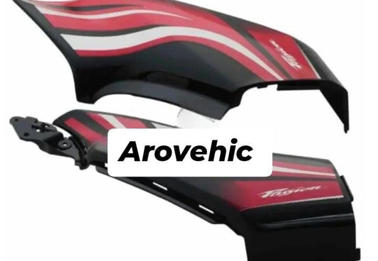 Side Panel/cover for hero Passion Xpro (Black red Stk)-GENUINE