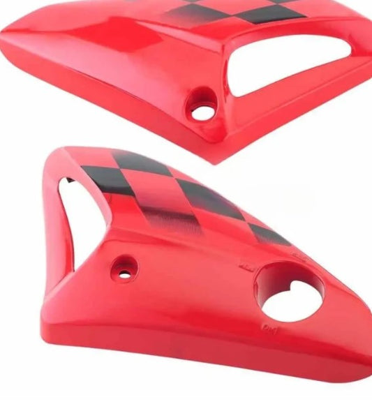 Tank Side Cover/panel Set (lh+rh) for hero Honda Glamour N/m Sport Red-HERO