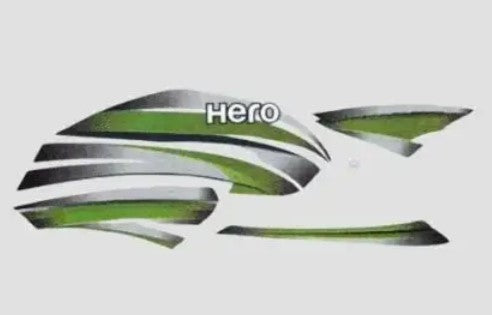 Sticker Set for Hero Splendor Pro [Grey Tank-Green]-HERO