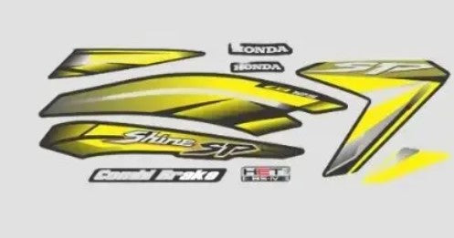 Sticker Set for Shine SP T2 (Black/Yellow)-HONDA