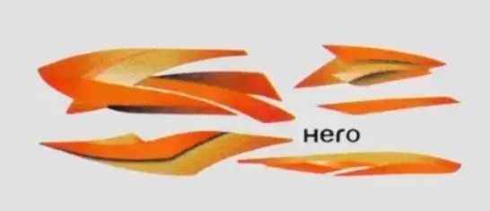 Sticker Set for Hero Splendor Pro T3 [Red  Tank]-HERO