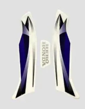 Sticker H.L.Firing Hero Super Splendor 4/M  [Black Tank-Blue] -HERO