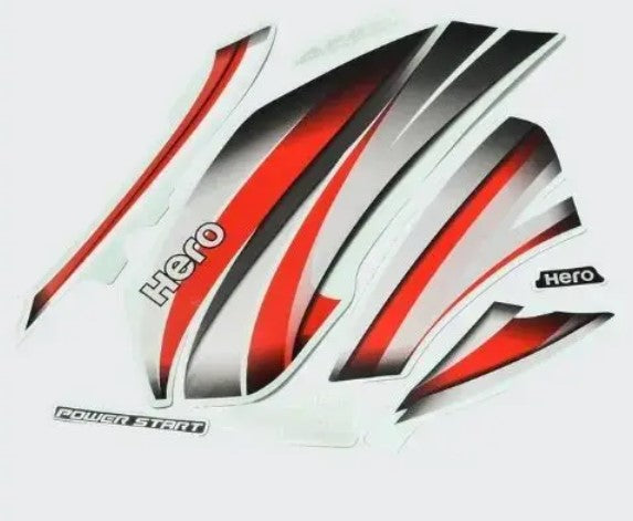 Sticker Set for Hero Splendor Pro [Black Tank-Red]-HERO