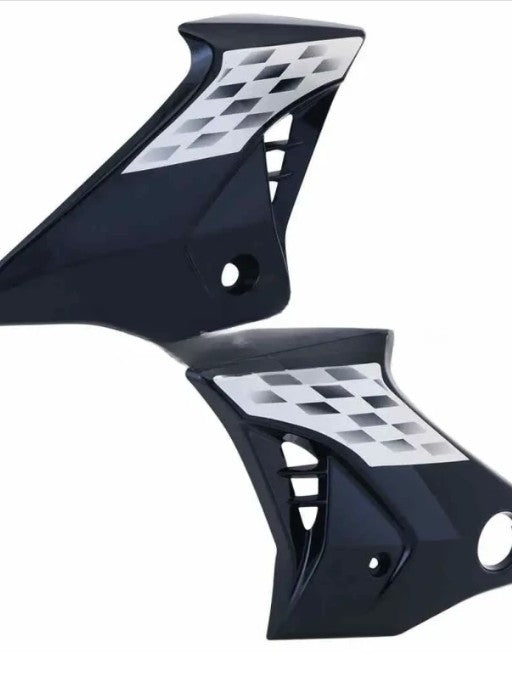 Tank Side Cover/panel Set (lh+rh) for hero Honda Glamour N/m (type-4) Black (silver Stk)-HERO