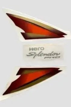 Sticker H.L.Firing for Hero Splendor Pro  [Red Tank-Orange] -HERO