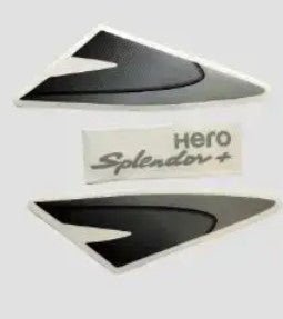 Stickr H.L.Firing   for Hero Splendor Plus N/M [Black Tank-Grey]-ABK