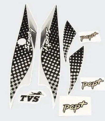 Sticker Set for Pep Plus  [Black/Black]-TVS