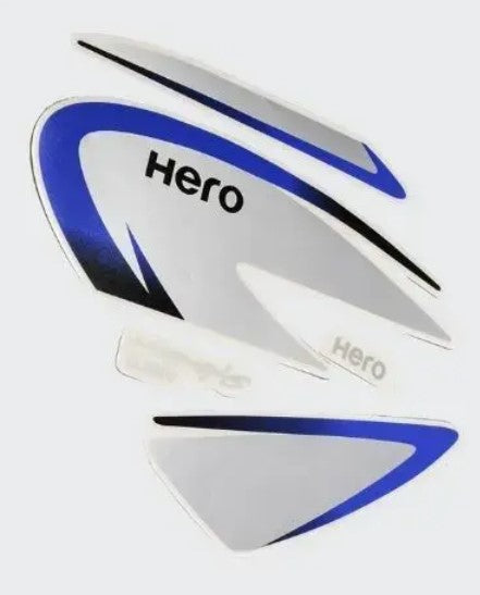 Sticker Set for Hero Splendor Plus [Black Tank-Blue]-HERO