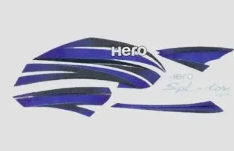 Sticker Set for Hero Splendor Pro  [Blue Tank-Blue]-HERO