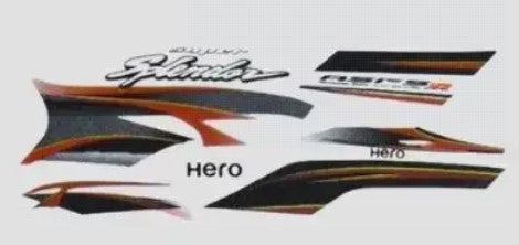 Sticker Set for Hero Super Splendor T4 [Silver Tank]-HERO