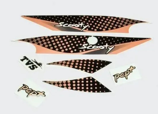 Sticker Set for Pep Plus T2  [Black/Orange]-TVS