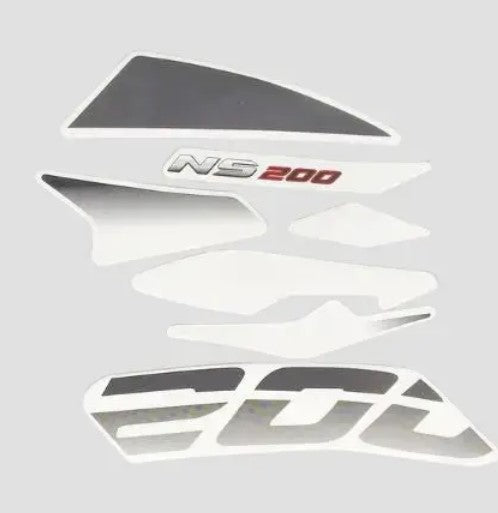 Sticker Kit for  Pulsar 200NS (UG7 White Tank)-BAJAJ