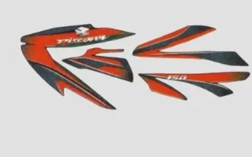 Sticker Set for Discover 150 [ N/M [Black Tank-Red]]-BAJAJ