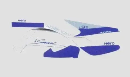 Sticker Set for Hero Splendor I-Smart [Blue Tank]-HERO