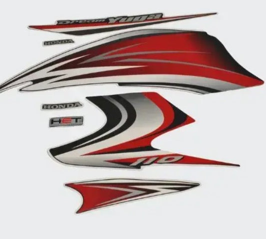 Sticker Set for  Yuga T3 [Black Tank-Red]-HONDA