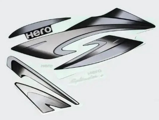 Sticker Set for Hero Splendor Plus (N/M Black Tank-Grey)-HERO