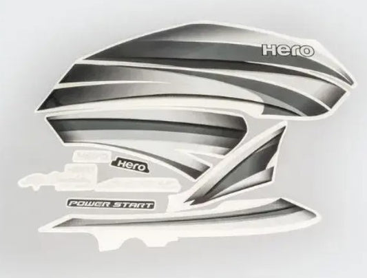 Sticker Set for Hero Splendor Pro  [Black Tank-Grey]-HERO