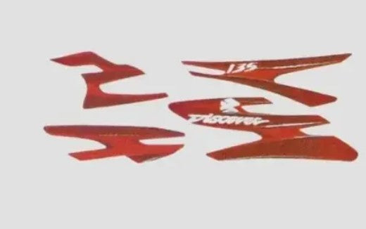 Sticker Set for Discover 135[Red Tank-Red]-BAJAJ