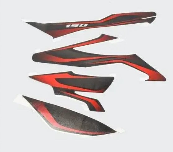 Sticker Set for Discover 150 [ N/M [Black Tank-Red]-BAJAJ