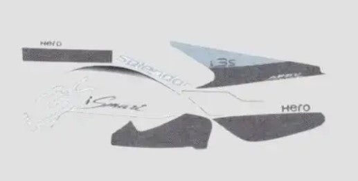 Sticker Set for Hero Splendor I-Smart [ Grey Tank]-HERO