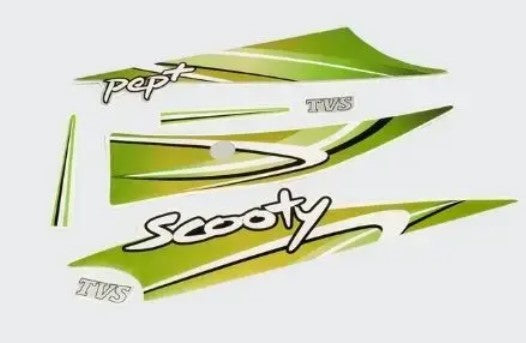 Sticker Set for Pep Plus  T2 [White Shield-Green]-TVS