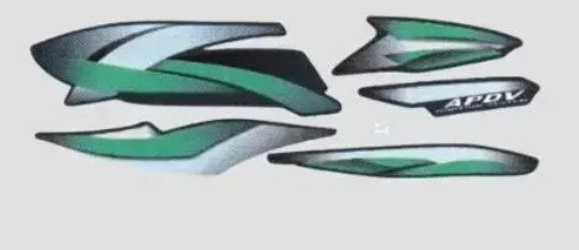 Sticker Set for Hero Splendor Pro T3 [Grey Tank-Green]-HERO