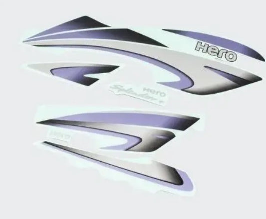 Sticker Set for Hero Splendor Plus (N/M Black Tank-Prpl  )-HERO