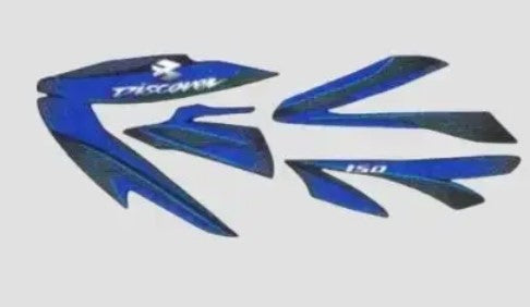 Sticker Set for Discover 150 [ N/M [Black Tank-Blue]-BAJAJ